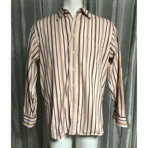 Canali Striped Long Sleeve Button Down Shirt (L)